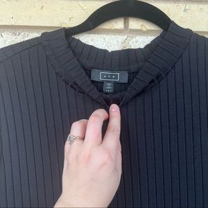 AYR ribbed column mock neck midi dress - L